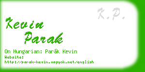 kevin parak business card